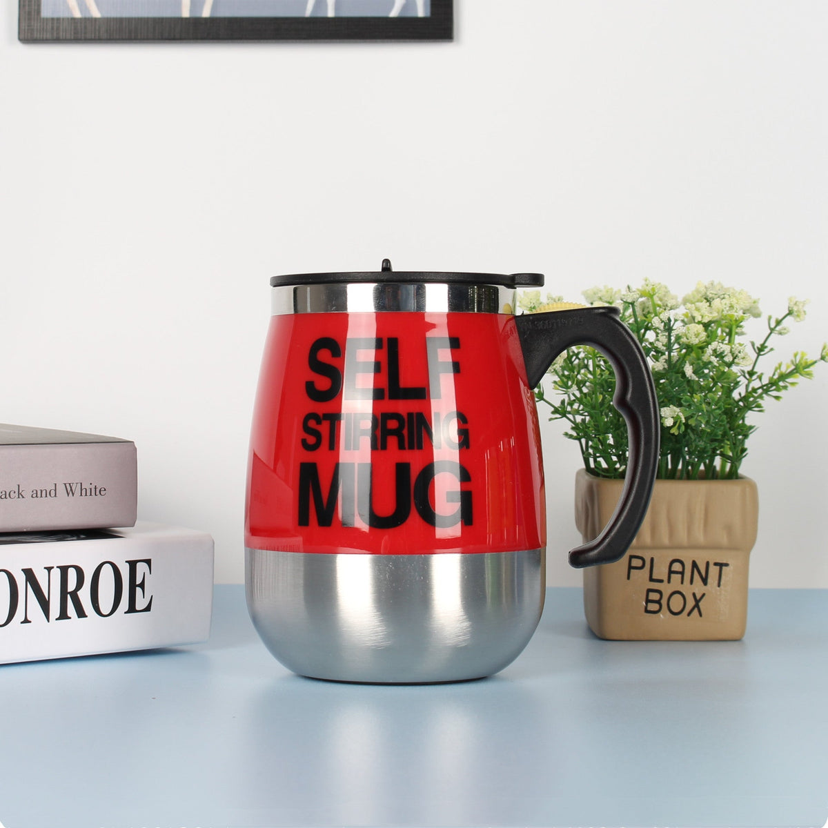 Electric Self Stirring Coffee Mug Stainless Steel