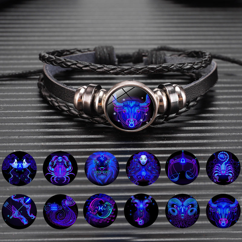 Zodiac Constellation Braided Charm Bracelet