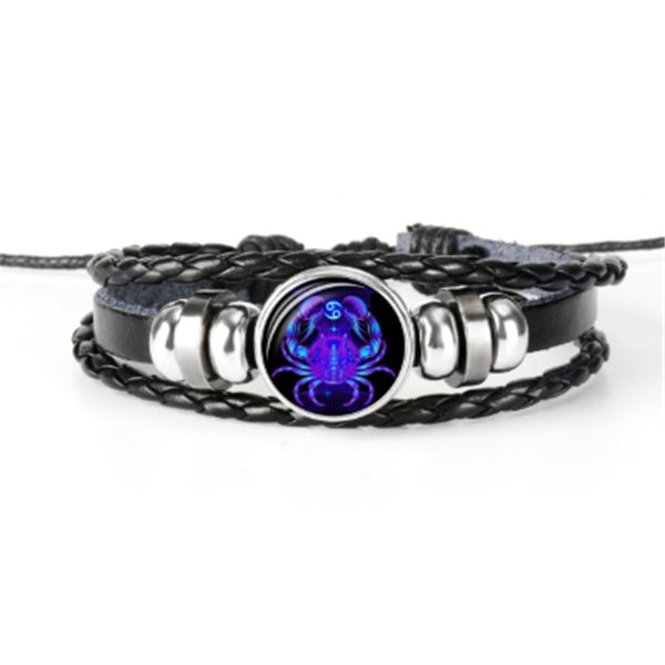 Zodiac Constellation Braided Charm Bracelet