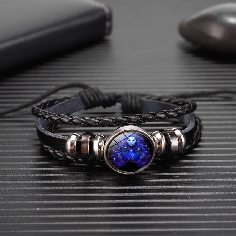 Zodiac Constellation Braided Charm Bracelet