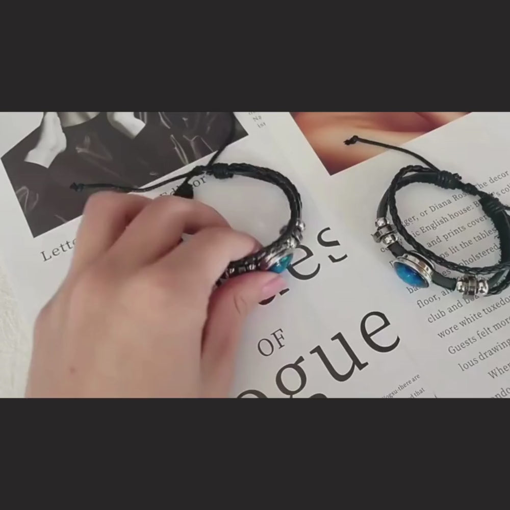 Zodiac Constellation Braided Charm Bracelet
